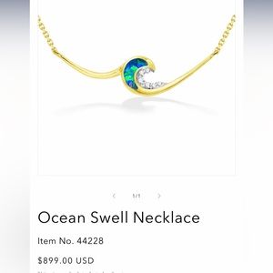 Opal wave necklace